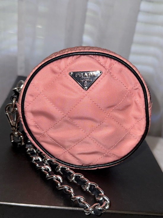 Prada Handbags - Prada Quilted Round Mini Wristlet Clutch in Dusty Pink